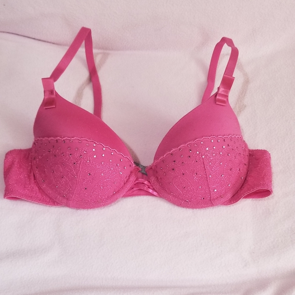 Aerie Pink Rhinestone Bridget Bra 34A